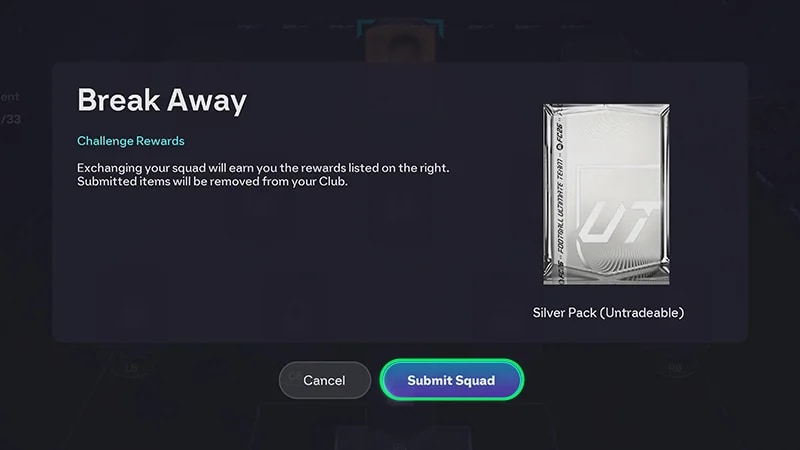 Ejemplo de un envío de un DCP con recompensa de un desafío.