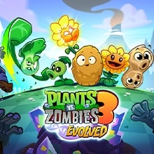 Colorful artwork for Plants vs. Zombies 3, featuring different plants and zombies in action and 'Welcome to Zomburbia'. 