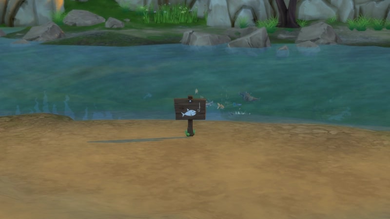 由帶有釣魚圖示的小標誌標記的釣魚點圖片。