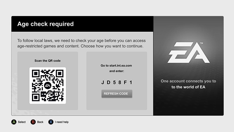  age check in-game screen