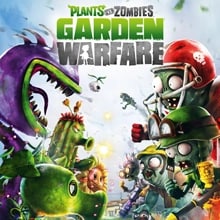 Peashooter, Chomper, and Sunflower face off against football and engineer zombies in Garden Warfare.