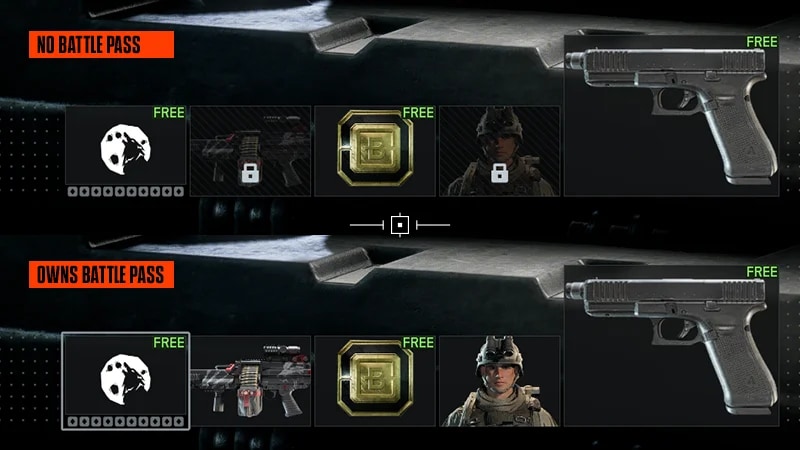 Příklady toho, jak vypadá mít Battle Pass.