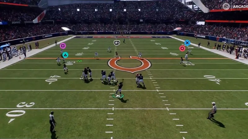 A player uses the Classic passing style in-game.
