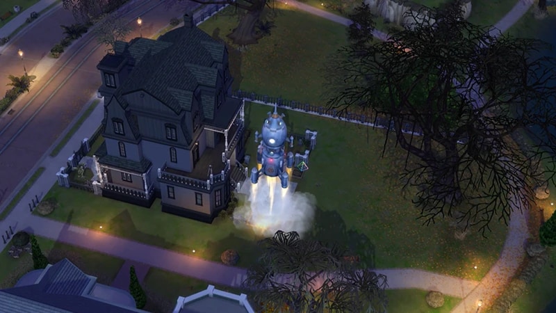 A rocketship is surrounded by smoke as its engines fire up to travel to space.